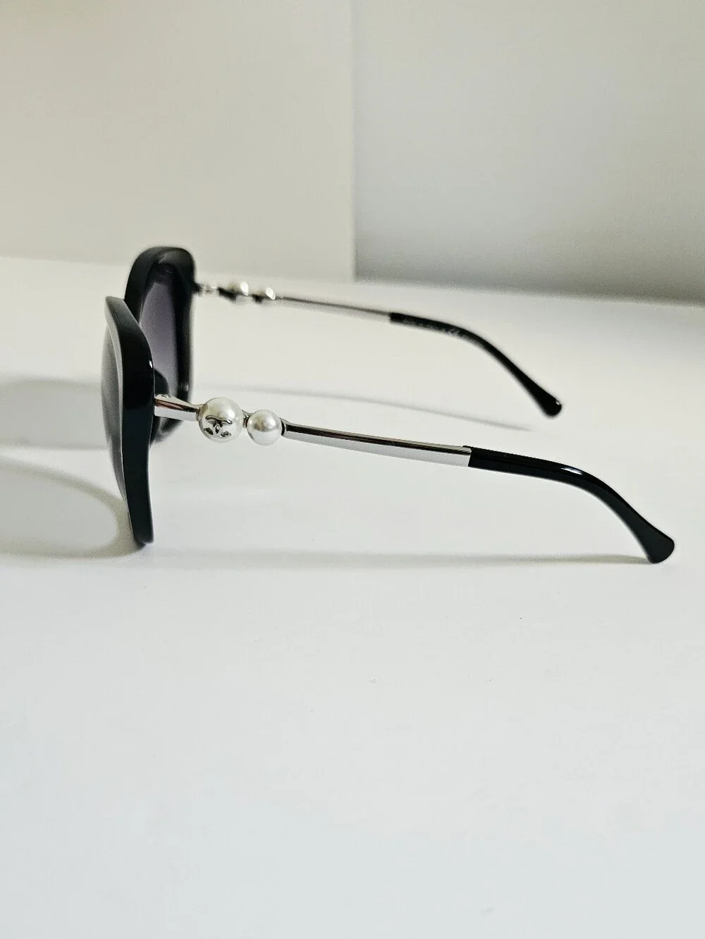 Chanel Acetate Butterfly Winter Pearl Sunglasses 5339-H Black